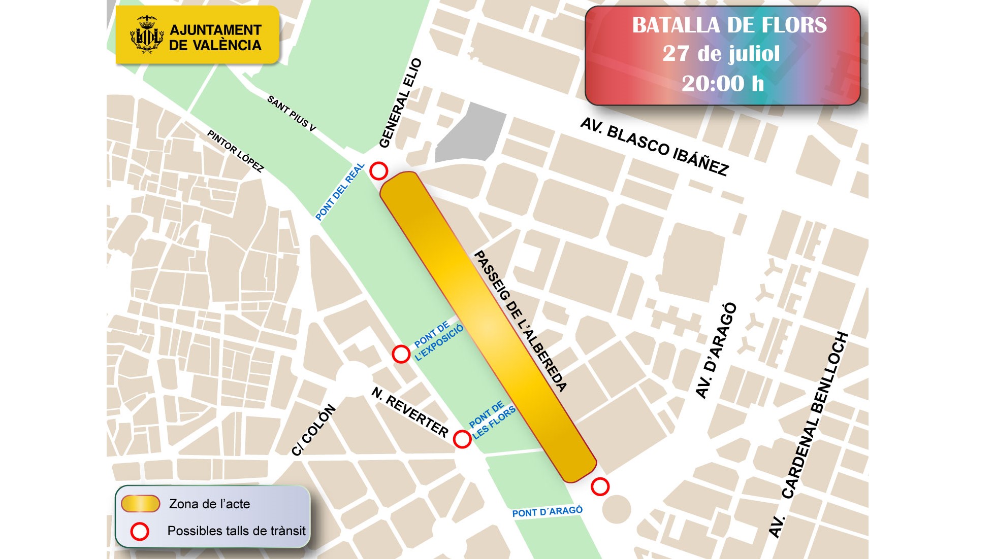 dispositivo especial de tráfico para los últimos actos de la Gran Feria